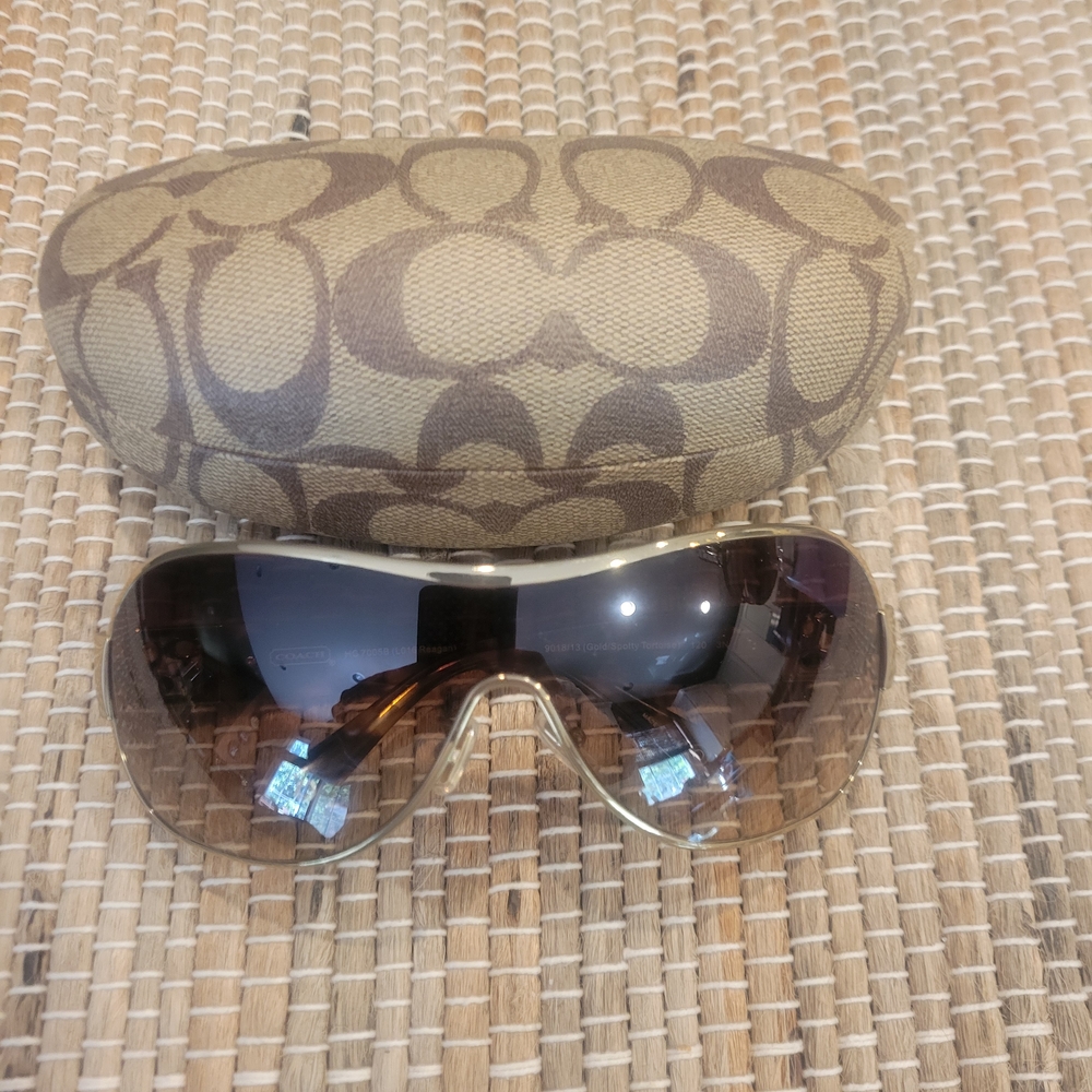 Coach Brown Sunglasses with Gold Accents